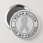 Ich trage Silber für meinen Freund Button (Vorne & Hinten)