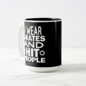 Ich trage Skate und Schlagleute, Rolle Derby Zweifarbige Tasse (Vorderseite Links)