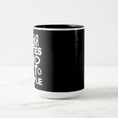 Ich trage Skate und Schlagleute, Rolle Derby Zweifarbige Tasse (Mittel)