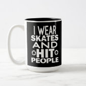 Ich trage Skate und Schlagleute, Rolle Derby Zweifarbige Tasse (Links)