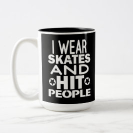 Ich trage Skate und Schlagleute, Rolle Derby Zweifarbige Tasse