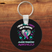 Ich trage Tealandviolett für meinen Bruder, den Se Schlüsselanhänger (Vorderseite)