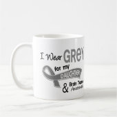 Ich trage Tochter-Hirntumor des Grau-42 Kaffeetasse (Links)