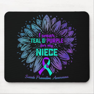 Ich trage Türkis &amp; Lila für die Selbstmordpräv Mousepad