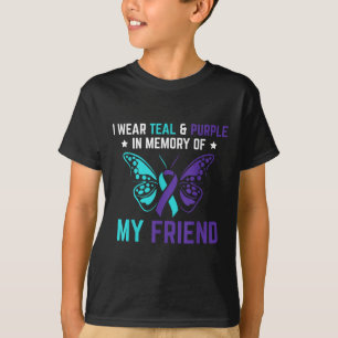 Ich trage Türkis Lila in Erinnerung an den Suizid T-Shirt