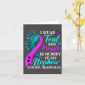 Ich trage Türkis Lila in Erinnerung an meinen Neff Karte (Gelbe Blume)