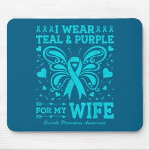 Ich trage Türkis & Purpur für meine Frau Mousepad