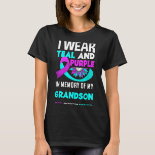 Ich trage Türkis und Lila für die Prävention für m T-Shirt