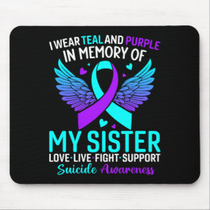 Ich trage Türkis und Lila für die Prävention meine Mousepad