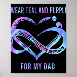 Ich trage Türkis und Lila für mein Dad-Band Selbst Poster