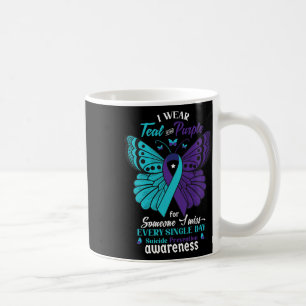 Ich trage Türkis und Lila Selbstmordbewusstsein Ps Kaffeetasse