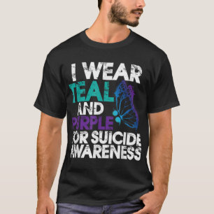 Ich trage Türkis und Lila zur Unterstützung des Be T-Shirt