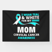 Ich trage Türkis und Weiß meine Mutter Gebärmutter Banner (Horizontal)