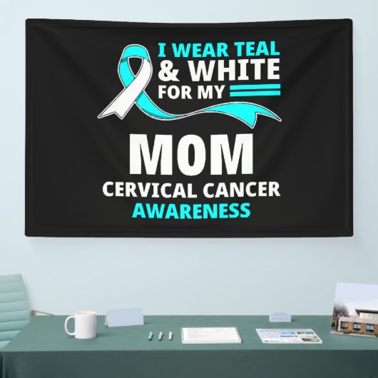 Ich trage Türkis und Weiß meine Mutter Gebärmutter Banner (Messe)