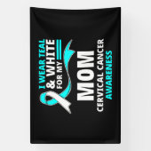Ich trage Türkis und Weiß meine Mutter Gebärmutter Banner (Vertikal)