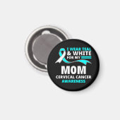 Ich trage Türkis und Weiß meine Mutter Gebärmutter Magnet (Vorderseite/Rückseite)
