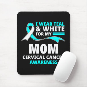 Ich trage Türkis und Weiß meine Mutter Gebärmutter Mousepad