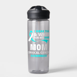 Ich trage Türkis und Weiß meine Mutter Gebärmutter Trinkflasche