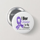 Ich trage Violet Hodgkin's Lymphoma Fiancé Button (Vorne & Hinten)