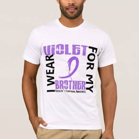 Ich trage violetten Morbus Hodgkin des Bruder-46 T-Shirt (Vorderseite)