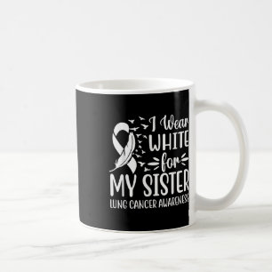 Ich trage Weiß für meine Schwester Lungenkrebs Awa Kaffeetasse