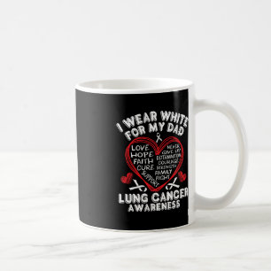 Ich trage Weiß für meinen Vater Herz Lungenkrebs-A Kaffeetasse