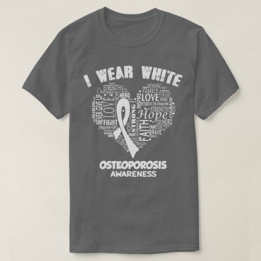 Ich trage Weiß für Osteoporose Awareness Glaube Ho T-Shirt (Design vorne)