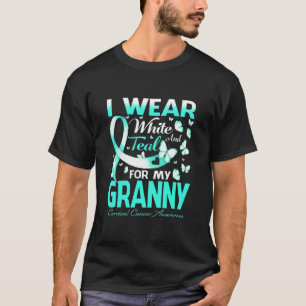 Ich trage Weiß und Aquamarin für meinen grANNY Cer T-Shirt