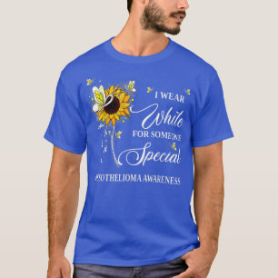Ich trage Weiß wegen Mesotheliom Awareness Sonnenb T-Shirt
