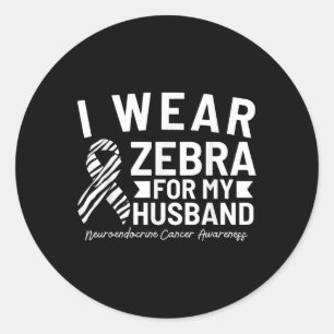 Ich trage Zebra für meinen Brustkrebs Runder Aufkleber
