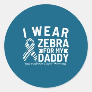 Ich trage Zebra für meinen Daddy Neuroendokrinen K Runder Aufkleber