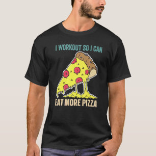 Ich trainiere, damit ich mehr Pizza Retro-Fitness  T-Shirt