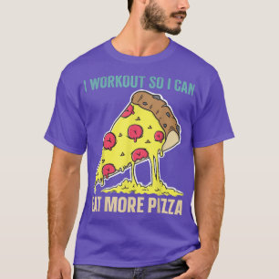 Ich trainiere, damit ich mehr Pizza Retro Funny Fi T-Shirt