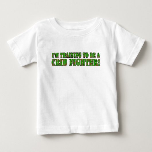 Ich trainiere, eine Crib Fighter Camouflage zu wer Baby T-shirt (Vorderseite)