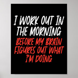 Ich trainiere morgens in der lustigen Gymnastik Fi Poster