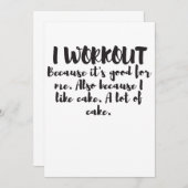 Ich trainiere, weil Cake Funny Gym Frauen Männer Z (Vorne/Hinten)