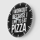 Ich trainiere, weil ich Pizza mag - Funny Gym Nove Große Wanduhr (Winkel)