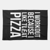 Ich trainiere, weil ich Pizza mag - Funny Gym Nove Handtuch (Horizontal)