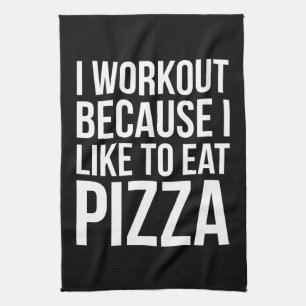 Ich trainiere, weil ich Pizza mag - Funny Gym Nove Handtuch