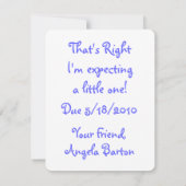 Ich trank die Ankündigung der Wasserschwangerschaf (Rückseite)