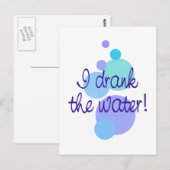 Ich trank Wasser Postkarte (Vorne/Hinten)