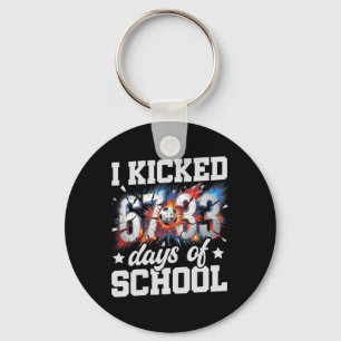 Ich trat 100 Tage Schule Fußball 100. Tag der Schu Schlüsselanhänger