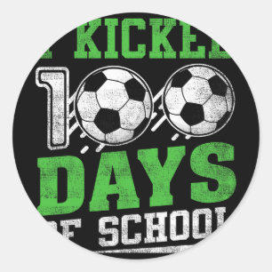 Ich trat 100 Tage Schule Fußball Jungen Mädchen Ha Runder Aufkleber