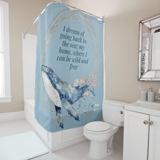 Ich träume davon, zurück zum Meer zu gehen Duschvorhang (Beispiel)