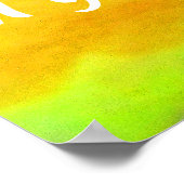 Ich träume in gelben Zitaten Aquarell Poster (Ecke)