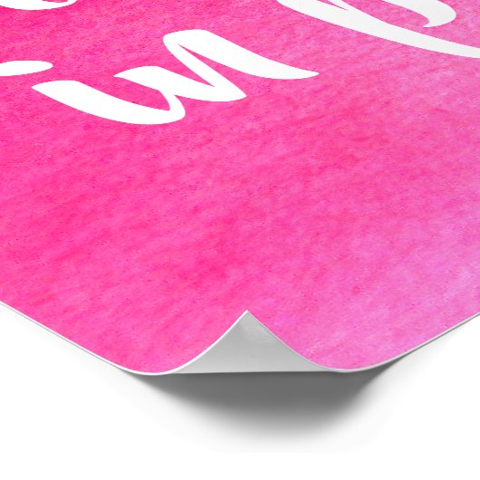 Ich träume in rosa Zitat Aquarell Poster (Ecke)