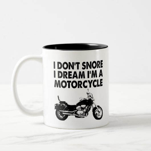 Ich träume nicht, dass ich ein Motorrad bin Zweifarbige Tasse (Links)