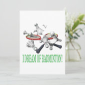 Ich träume vom Badminton Einladung (Stehend Vorderseite)