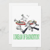 Ich träume vom Badminton Einladung (Vorne/Hinten)