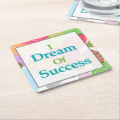 Ich träume vom Erfolg Rechteckiger Pappuntersetzer (angewinkelt)